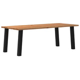 Eettafel rechthoekig 240x100x74 cm massief eikenhout lichtbruin - AllerleiShop