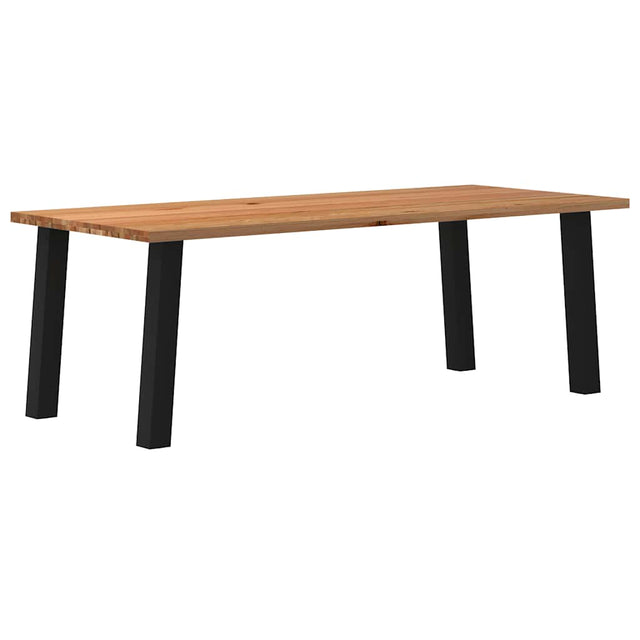 Eettafel rechthoekig 240x100x74 cm massief eikenhout lichtbruin - AllerleiShop