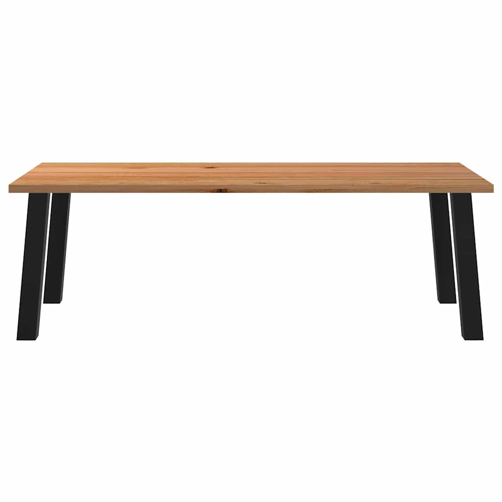 Eettafel rechthoekig 240x100x74 cm massief eikenhout lichtbruin - AllerleiShop