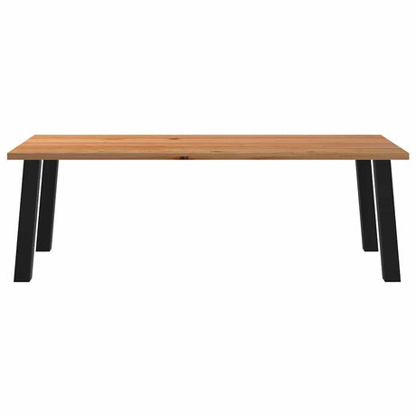 Eettafel rechthoekig 240x100x74 cm massief eikenhout lichtbruin - AllerleiShop