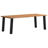 Eettafel rechthoekig 240x100x74 cm massief eikenhout lichtbruin - AllerleiShop