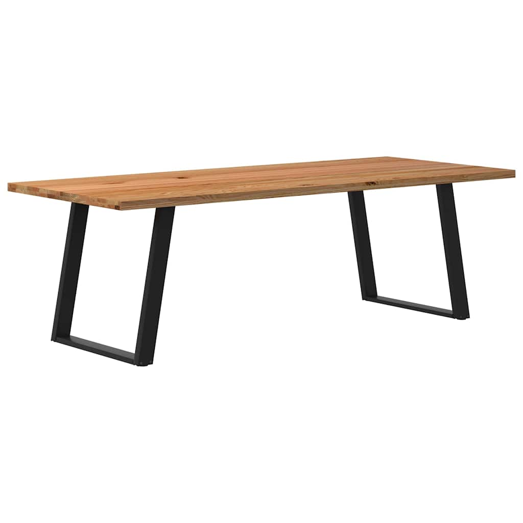 Eettafel rechthoekig 240x100x74 cm massief eikenhout lichtbruin - AllerleiShop