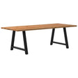 Eettafel rechthoekig 240x100x74 cm massief eikenhout lichtbruin - AllerleiShop