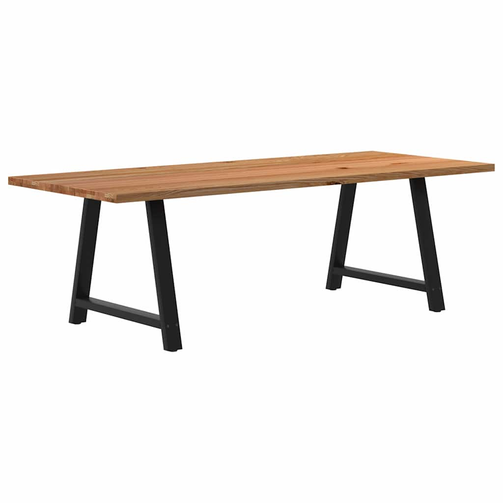 Eettafel rechthoekig 240x100x74 cm massief eikenhout lichtbruin - AllerleiShop