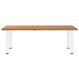 Eettafel rechthoekig 240x100x74 cm massief eikenhout lichtbruin - AllerleiShop