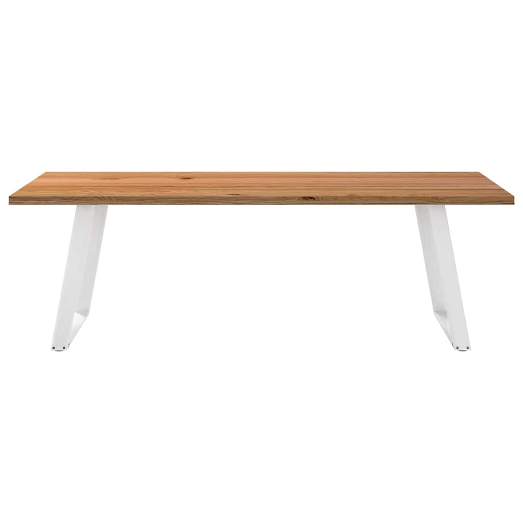 Eettafel rechthoekig 240x100x74 cm massief eikenhout lichtbruin - AllerleiShop