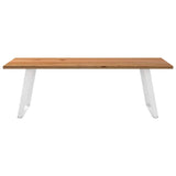 Eettafel rechthoekig 240x100x74 cm massief eikenhout lichtbruin - AllerleiShop