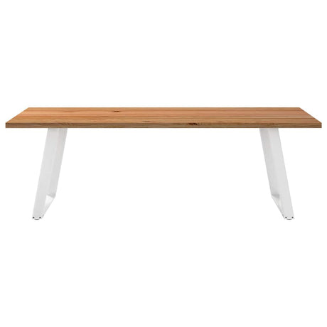 Eettafel rechthoekig 240x100x74 cm massief eikenhout lichtbruin - AllerleiShop