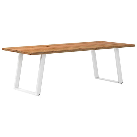 Eettafel rechthoekig 240x100x74 cm massief eikenhout lichtbruin - AllerleiShop