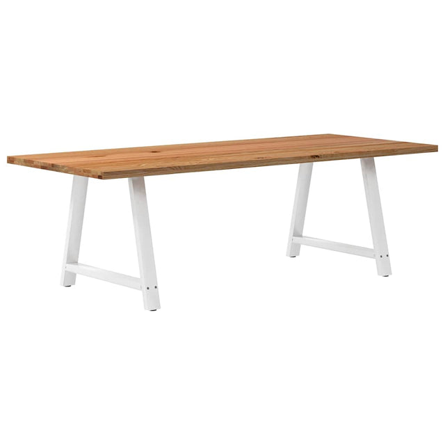 Eettafel rechthoekig 240x100x74 cm massief eikenhout lichtbruin - AllerleiShop