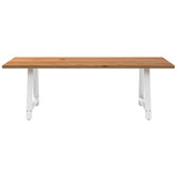 Eettafel rechthoekig 240x100x74 cm massief eikenhout lichtbruin - AllerleiShop