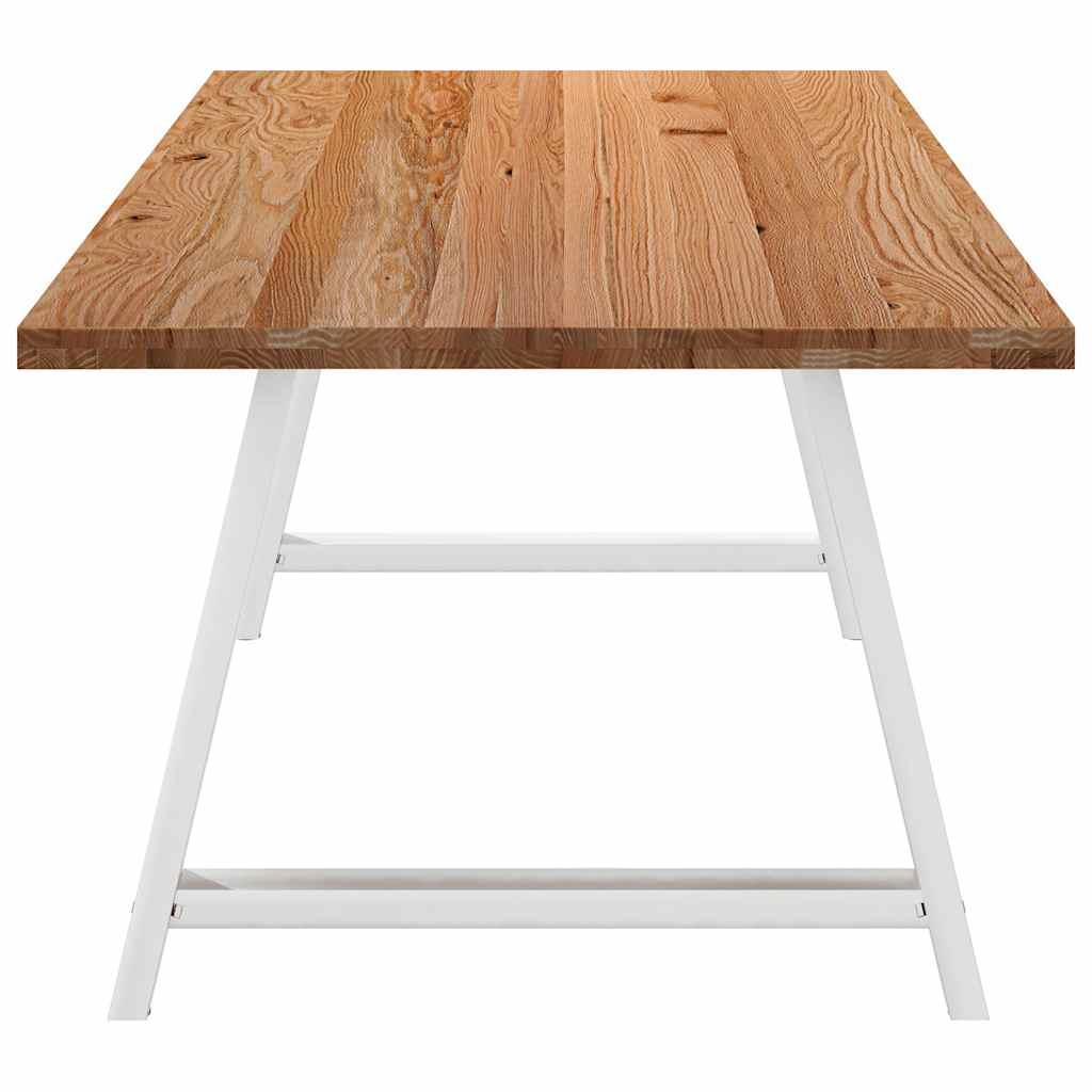 Eettafel rechthoekig 240x100x74 cm massief eikenhout lichtbruin - AllerleiShop