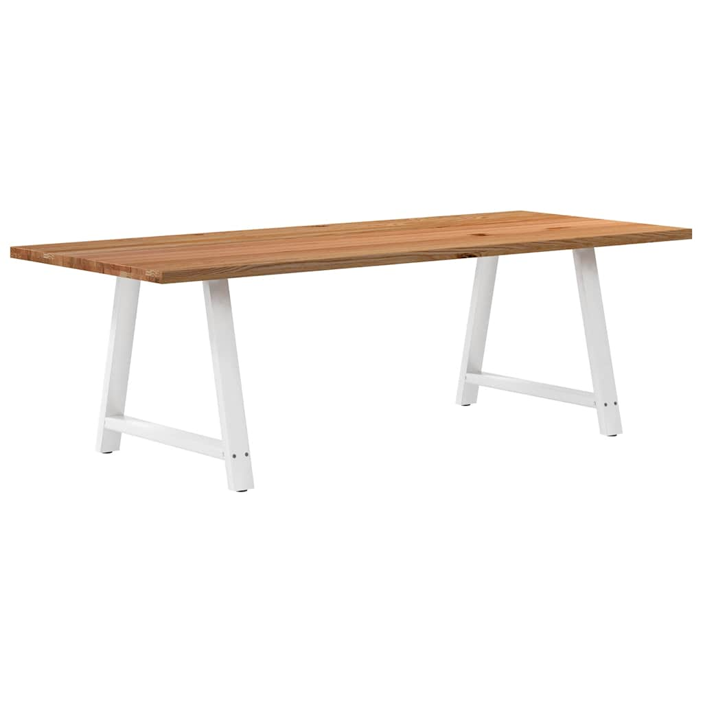 Eettafel rechthoekig 240x100x74 cm massief eikenhout lichtbruin - AllerleiShop