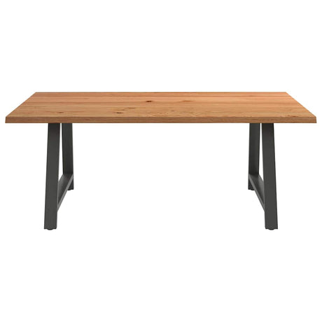 Eettafel rechthoekig 200x120x74 cm massief eikenhout lichtbruin - AllerleiShop