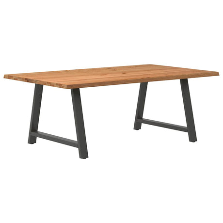 Eettafel rechthoekig 200x120x74 cm massief eikenhout lichtbruin - AllerleiShop