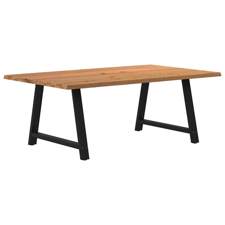 Eettafel rechthoekig 200x120x74 cm massief eikenhout lichtbruin - AllerleiShop