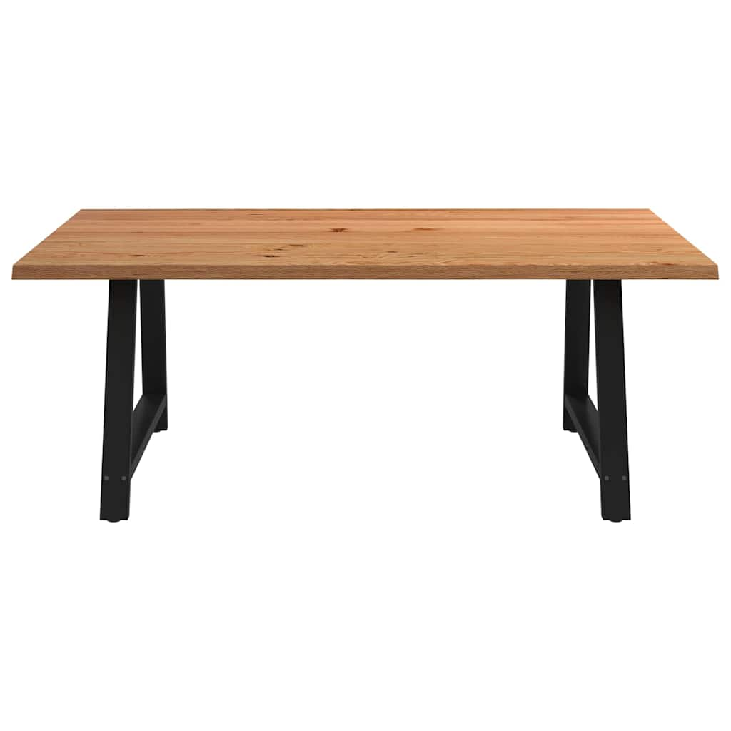 Eettafel rechthoekig 200x120x74 cm massief eikenhout lichtbruin - AllerleiShop