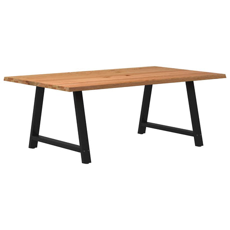 Eettafel rechthoekig 200x120x74 cm massief eikenhout lichtbruin - AllerleiShop