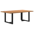 Eettafel rechthoekig 200x120x74 cm massief eikenhout lichtbruin - AllerleiShop