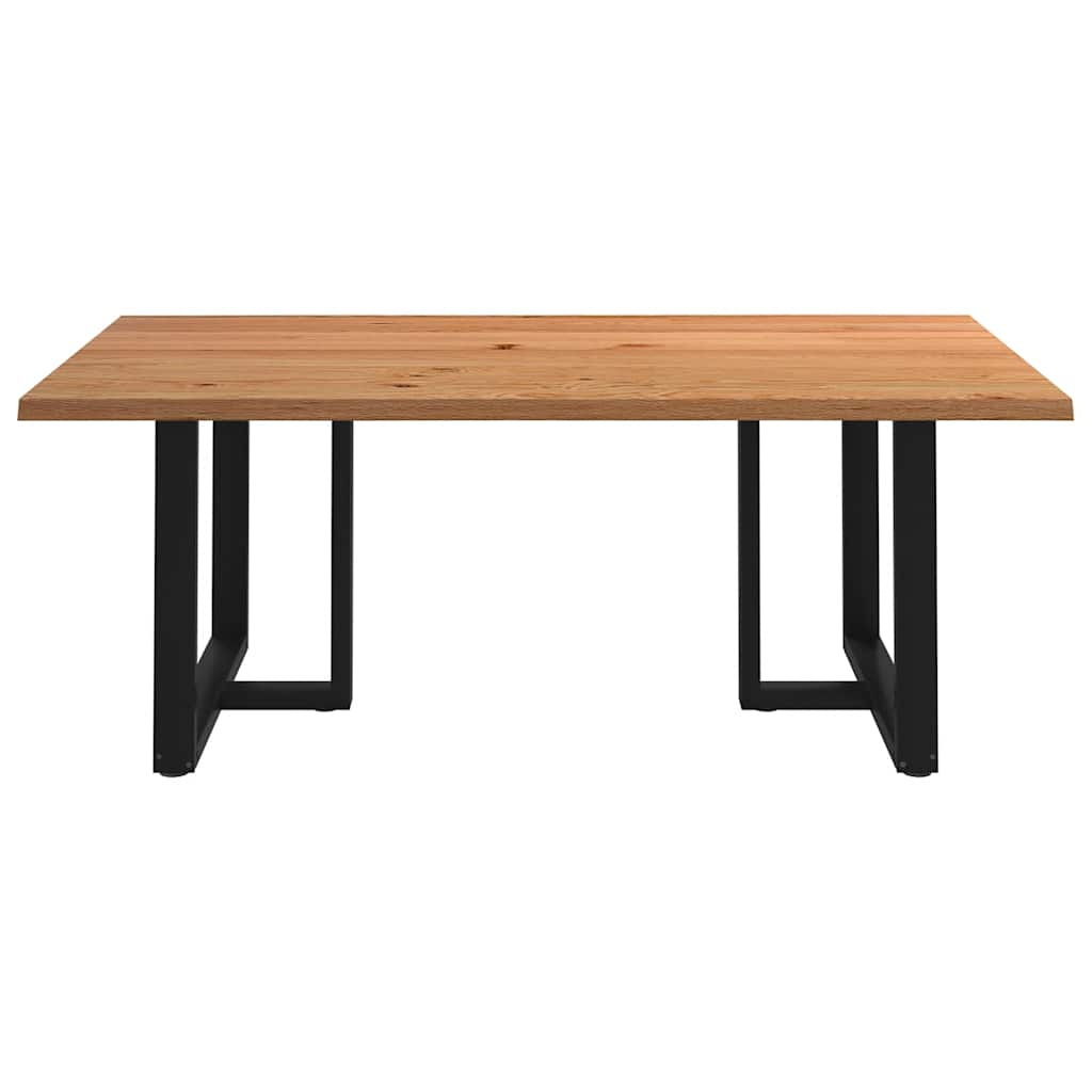 Eettafel rechthoekig 200x120x74 cm massief eikenhout lichtbruin - AllerleiShop