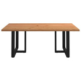 Eettafel rechthoekig 200x120x74 cm massief eikenhout lichtbruin - AllerleiShop