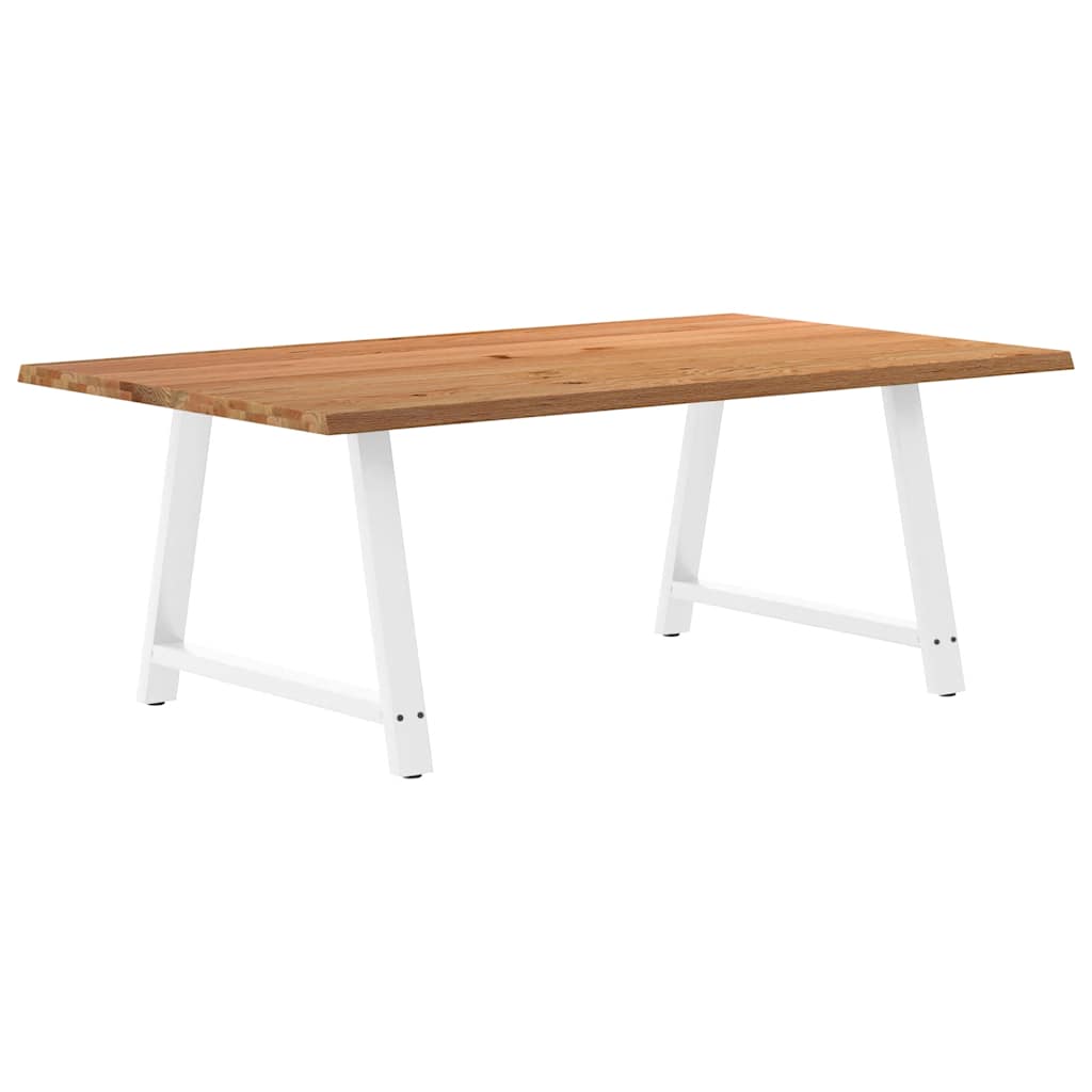 Eettafel rechthoekig 200x120x74 cm massief eikenhout lichtbruin - AllerleiShop