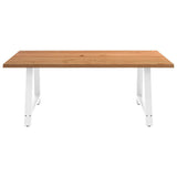 Eettafel rechthoekig 200x120x74 cm massief eikenhout lichtbruin - AllerleiShop