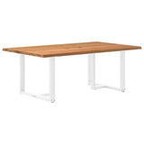 Eettafel rechthoekig 200x120x74 cm massief eikenhout lichtbruin - AllerleiShop