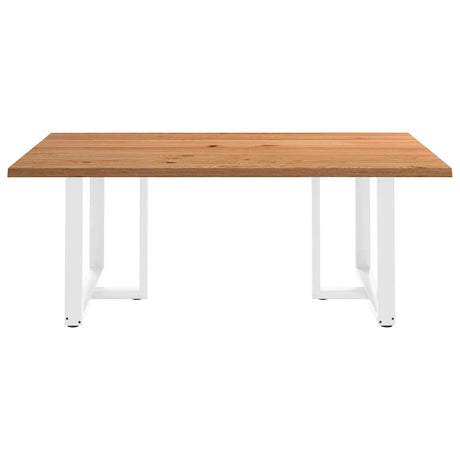 Eettafel rechthoekig 200x120x74 cm massief eikenhout lichtbruin - AllerleiShop