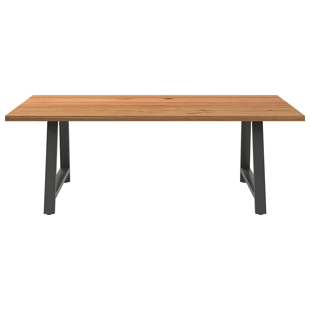 Eettafel rechthoekig 220x120x74 cm massief eikenhout lichtbruin - AllerleiShop