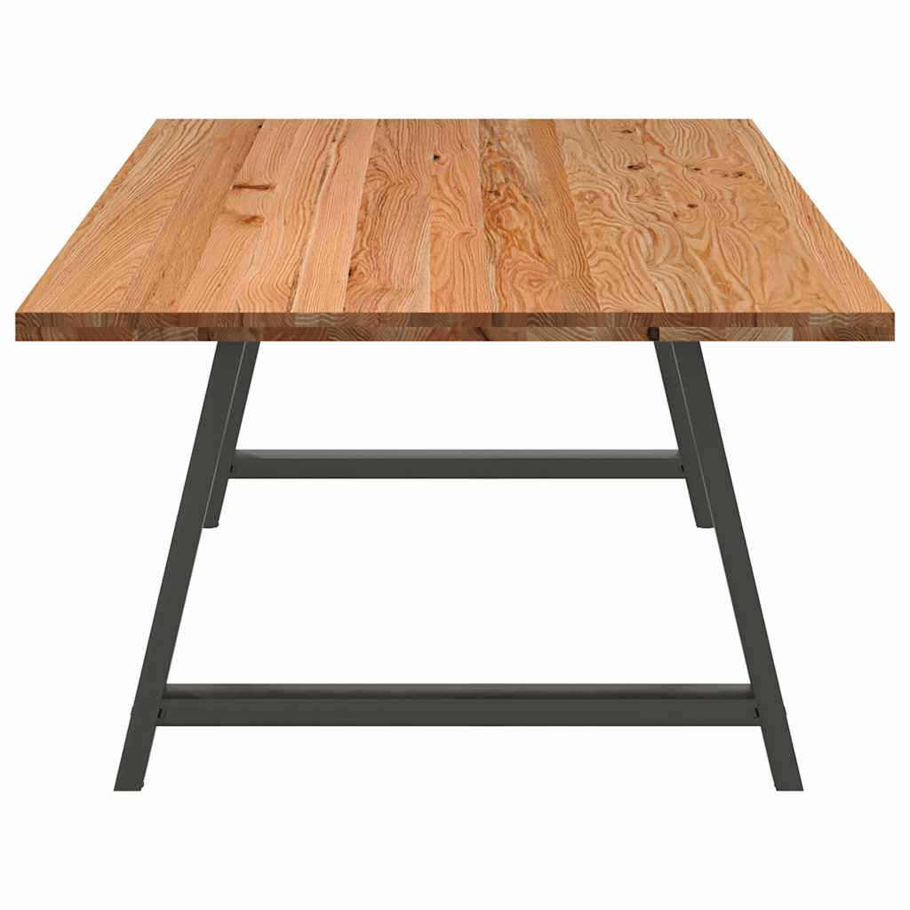 Eettafel rechthoekig 220x120x74 cm massief eikenhout lichtbruin - AllerleiShop