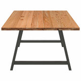 Eettafel rechthoekig 220x120x74 cm massief eikenhout lichtbruin - AllerleiShop