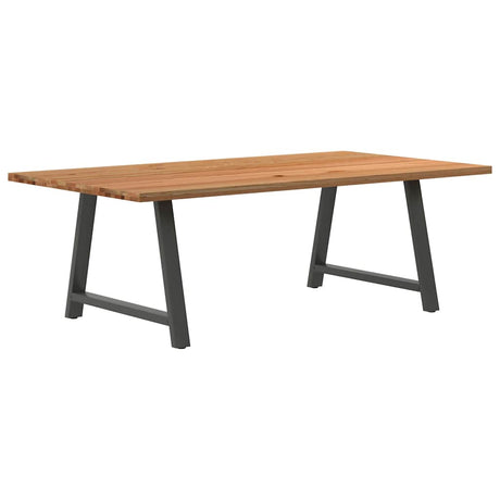 Eettafel rechthoekig 220x120x74 cm massief eikenhout lichtbruin - AllerleiShop