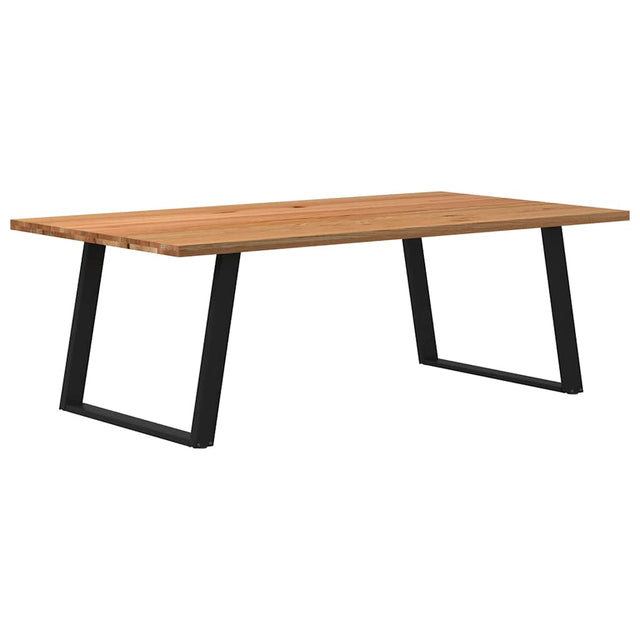 Eettafel rechthoekig 220x120x74 cm massief eikenhout lichtbruin - AllerleiShop