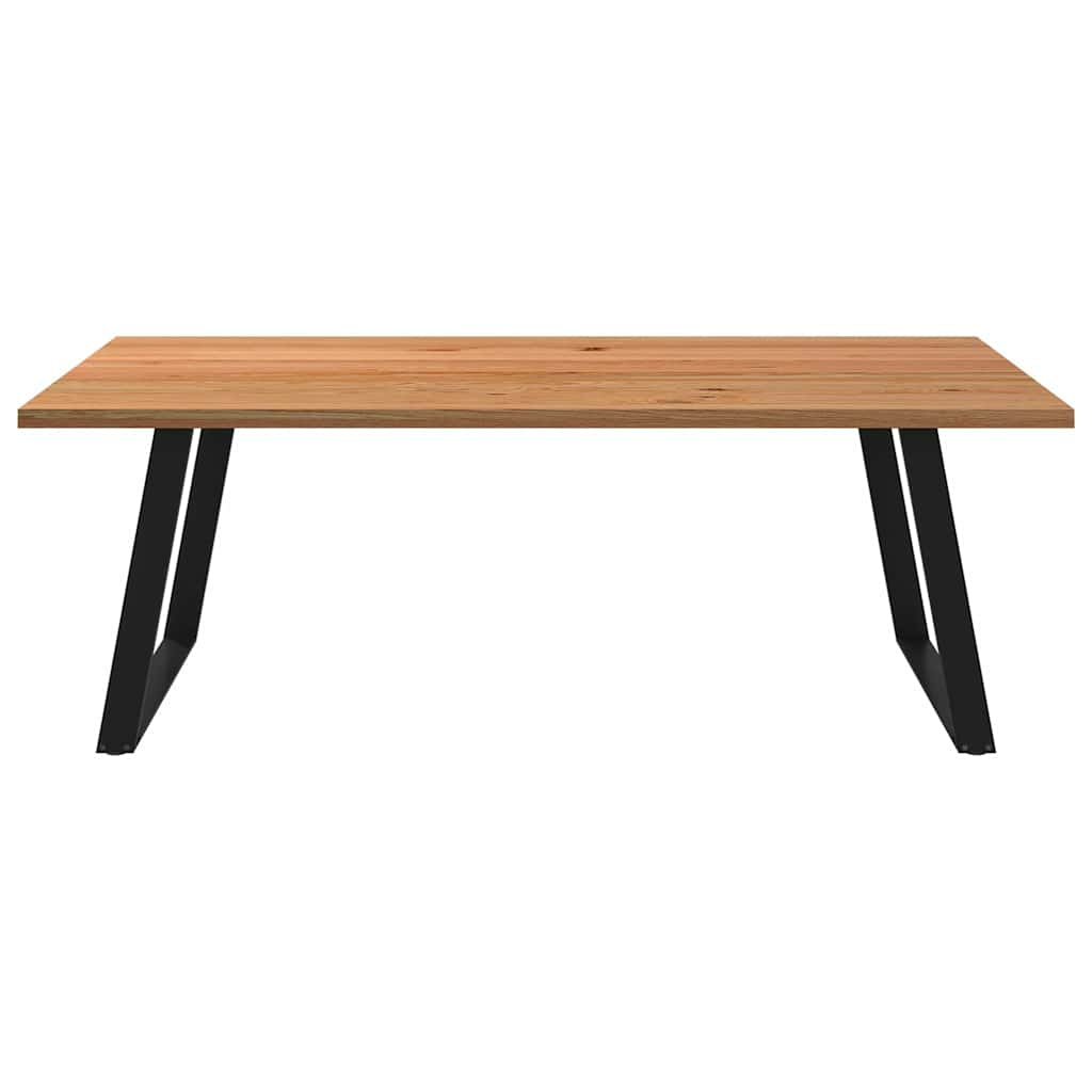 Eettafel rechthoekig 220x120x74 cm massief eikenhout lichtbruin - AllerleiShop