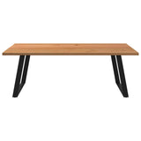 Eettafel rechthoekig 220x120x74 cm massief eikenhout lichtbruin - AllerleiShop