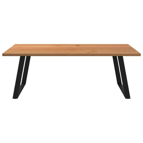 Eettafel rechthoekig 220x120x74 cm massief eikenhout lichtbruin - AllerleiShop