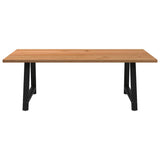 Eettafel rechthoekig 220x120x74 cm massief eikenhout lichtbruin - AllerleiShop