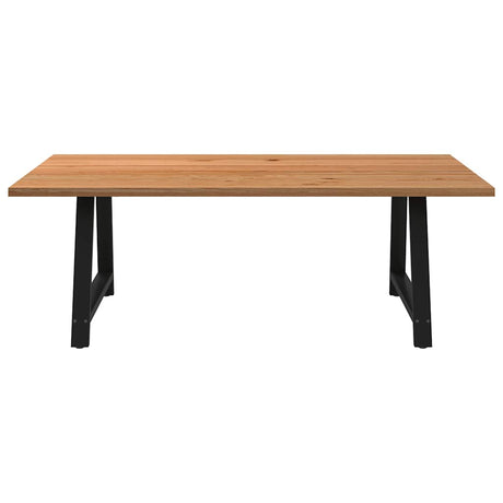 Eettafel rechthoekig 220x120x74 cm massief eikenhout lichtbruin - AllerleiShop