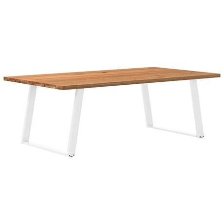 Eettafel rechthoekig 220x120x74 cm massief eikenhout lichtbruin - AllerleiShop