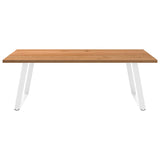 Eettafel rechthoekig 220x120x74 cm massief eikenhout lichtbruin - AllerleiShop