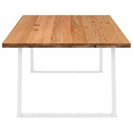 Eettafel rechthoekig 220x120x74 cm massief eikenhout lichtbruin - AllerleiShop