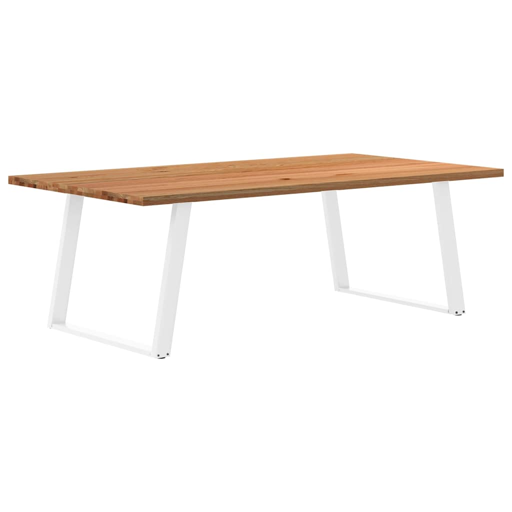 Eettafel rechthoekig 220x120x74 cm massief eikenhout lichtbruin - AllerleiShop