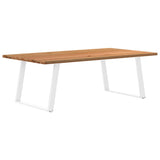 Eettafel rechthoekig 220x120x74 cm massief eikenhout lichtbruin - AllerleiShop