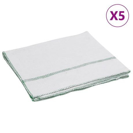 Vloerdoeken 5 st gestreept 50x60 cm wit en groen - AllerleiShop