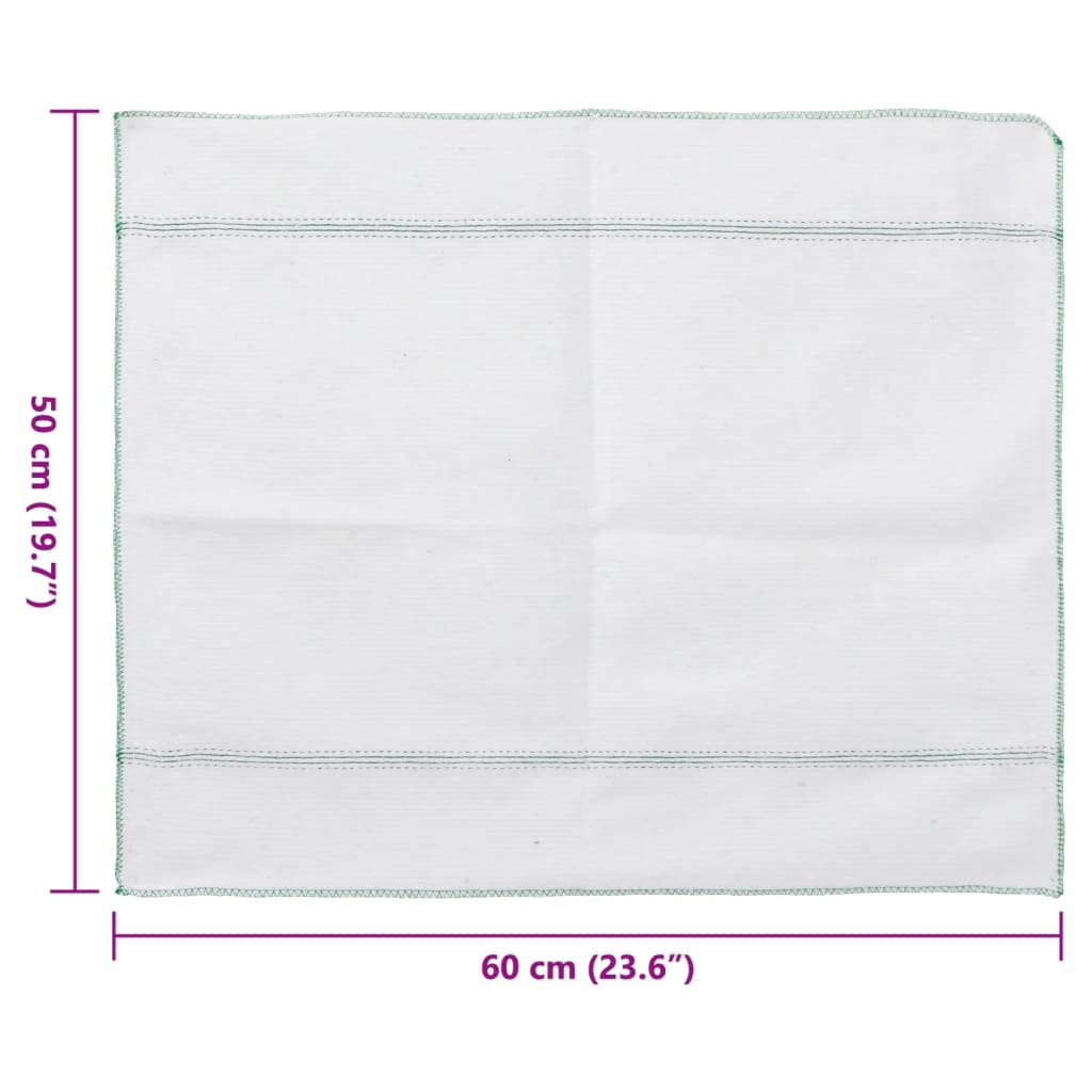 Vloerdoeken 5 st gestreept 50x60 cm wit en groen - AllerleiShop