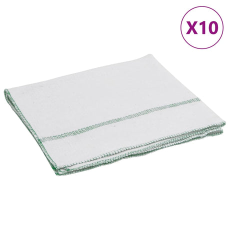 Vloerdoeken 10 st 50x60 cm gestreept wit en groen - AllerleiShop