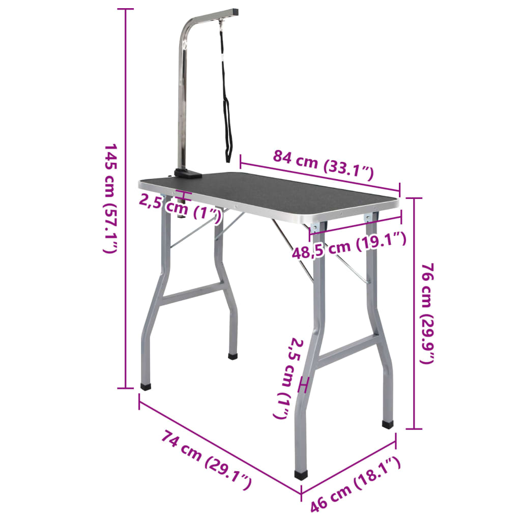 Trimtafel voor huisdieren met 1 aanlijnoptie - AllerleiShop