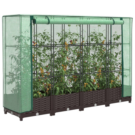 Plantenbak verhoogd met kashoes 160x40x123 cm rattanlook - AllerleiShop