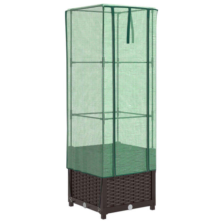 Plantenbak verhoogd met kashoes 40x40x139 cm rattanlook - AllerleiShop